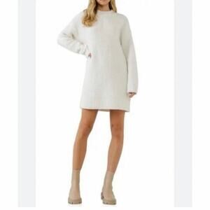 english factory long-sleeve whipstitch knit mini dress | Dresses | English Factory Longsleeve Size Large New With Tags Hot Prom dresses